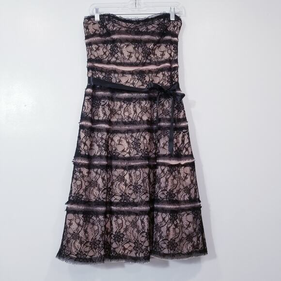 BCBGMaxAzria Dresses & Skirts - BCBGMaxAzria Black All Lace Strapless A-Line Dress